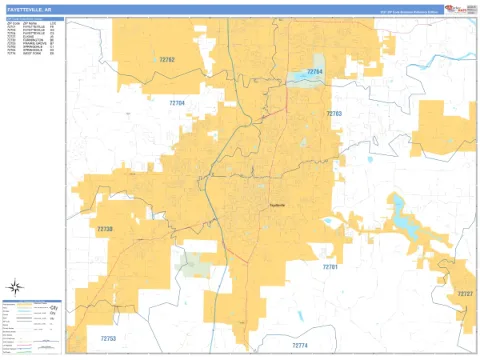 Fayetteville, AR city map