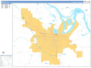 Pine Bluff, AR Business Reference style ZIP Code wall map