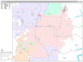 Rogers, AR Classic style ZIP Code wall map