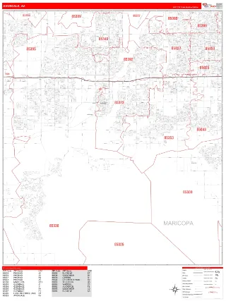 Avondale, AZ RedLine style ZIP Code wall map
