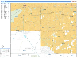 Chandler, AZ Business Reference style ZIP Code wall map