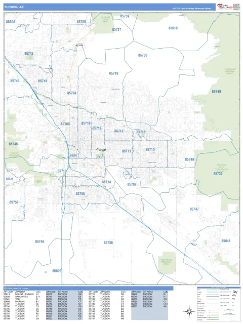 Tucson, AZ city map