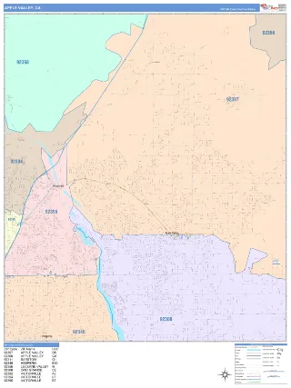 Apple Valley, CA ColorCast style ZIP Code wall map
