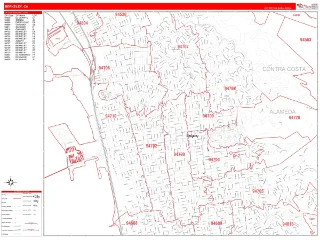 Berkeley, CA RedLine style ZIP Code wall map