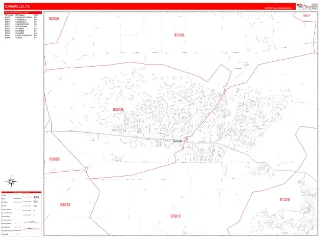Camarillo, CA RedLine style ZIP Code wall map