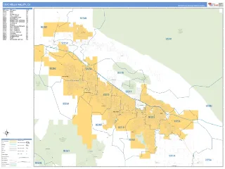 Coachella Valley, CA Business Reference style ZIP Code wall map
