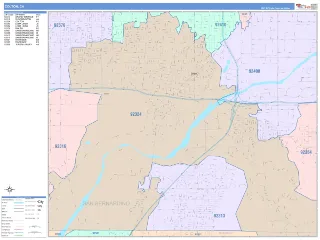 Colton, CA ColorCast style ZIP Code wall map