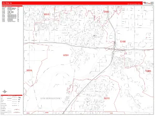 Colton, CA RedLine style ZIP Code wall map