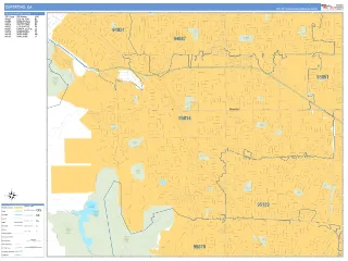 Cupertino, CA Business Reference style ZIP Code wall map