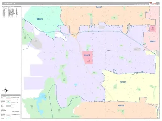 Cupertino, CA Classic style ZIP Code wall map