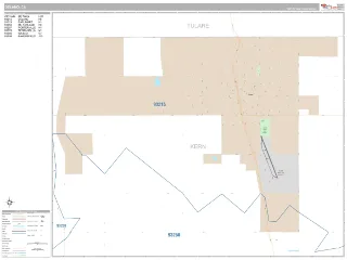 Delano, CA Classic style ZIP Code wall map