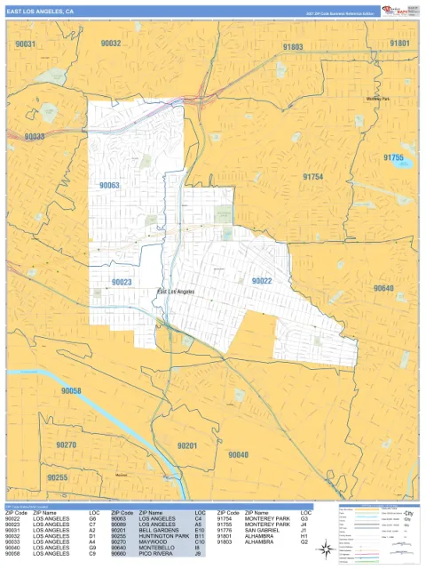 East Los Angeles, CA city map