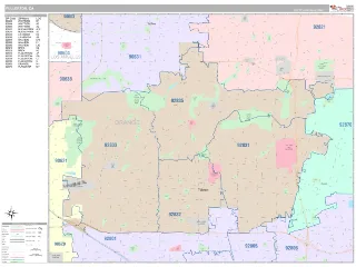 Fullerton, CA Classic style ZIP Code wall map