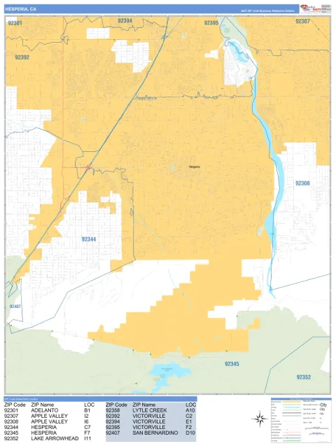 Hesperia, CA city map