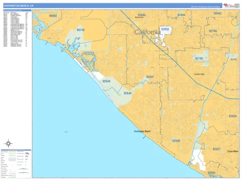 Huntington Beach, CA city map