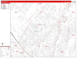 Lake Forest, CA RedLine style ZIP Code wall map