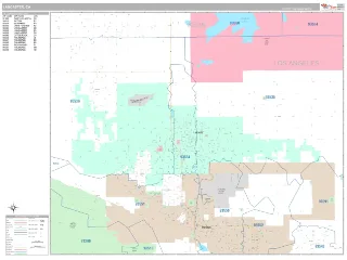 Lancaster, CA Classic style ZIP Code wall map