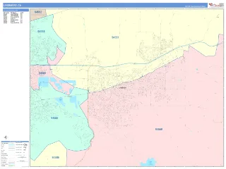 Livermore, CA ColorCast style ZIP Code wall map