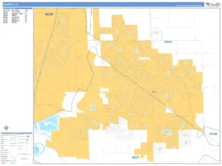 Manteca, CA Business Reference style ZIP Code wall map