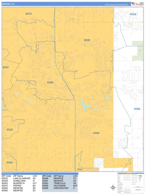Menifee, CA city map