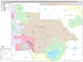 Moreno Valley, CA Classic style ZIP Code wall map