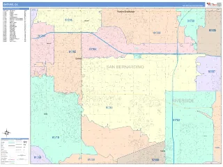 Ontario, CA ColorCast style ZIP Code wall map