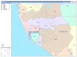 Oxnard, CA ColorCast style ZIP Code wall map