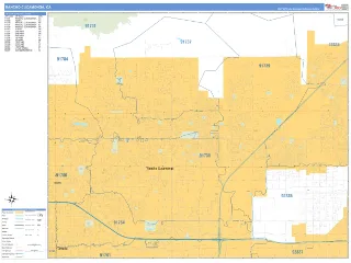 Rancho Cucamonga, CA Business Reference style ZIP Code wall map