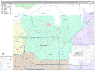 Rancho Cucamonga, CA Classic style ZIP Code wall map