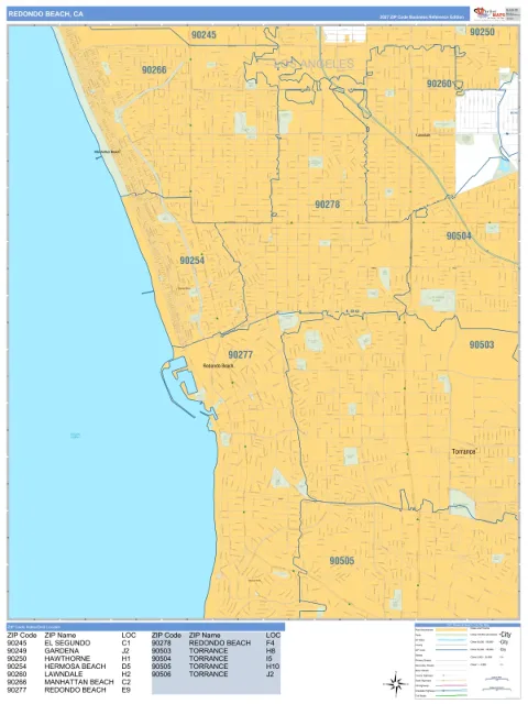 Redondo Beach, CA city map