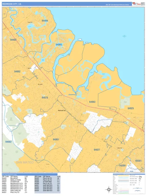Redwood City, CA city map