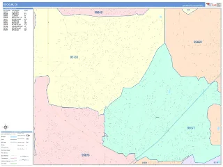 Rocklin, CA ColorCast style ZIP Code wall map