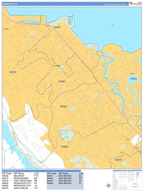 San Mateo, CA city map