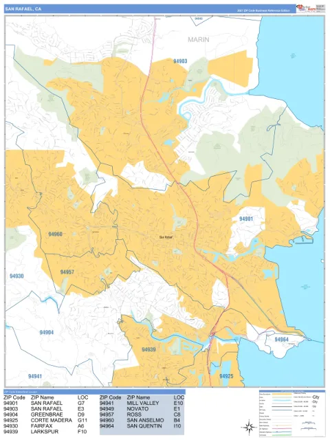 San Rafael, CA city map
