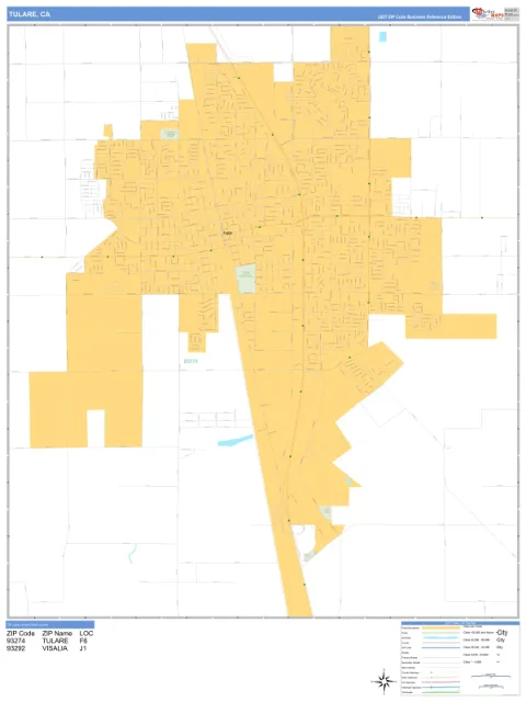 Tulare, CA city map