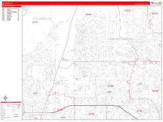 Upland, CA RedLine style ZIP Code wall map