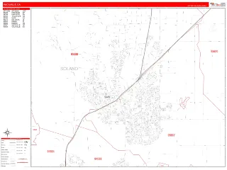 Vacaville, CA RedLine style ZIP Code wall map