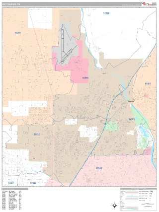 Victorville, CA Classic style ZIP Code wall map