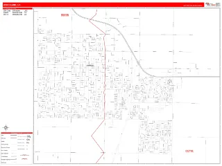 Woodland, CA RedLine style ZIP Code wall map