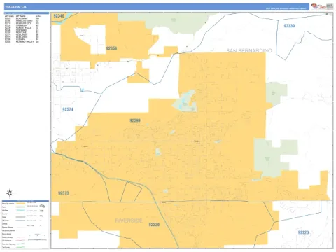 Yucaipa, CA city map