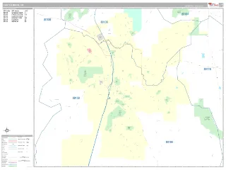 Castle Rock, CO Classic style ZIP Code wall map