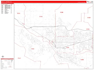 Grand Junction, CO RedLine style ZIP Code wall map