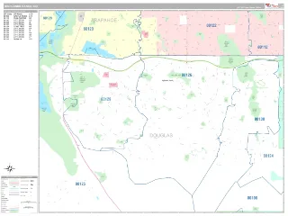 Highlands Ranch, CO Classic style ZIP Code wall map