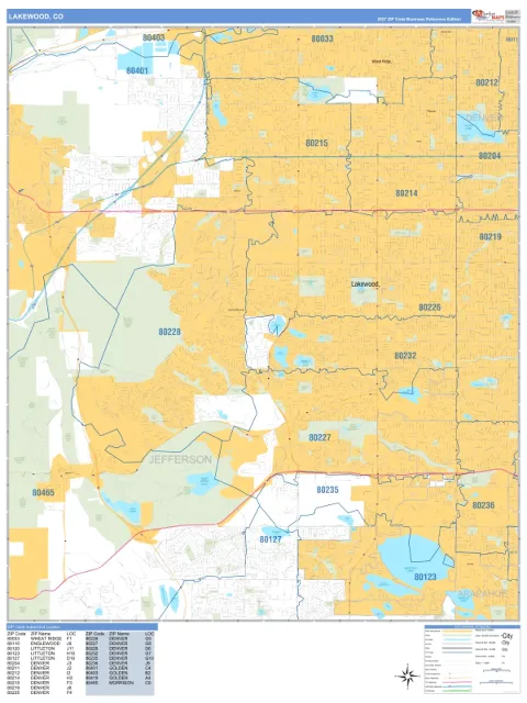 Lakewood, CO city map