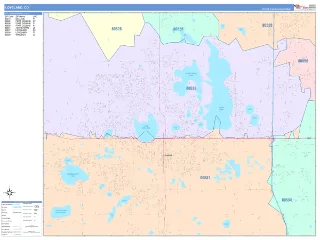 Loveland, CO ColorCast style ZIP Code wall map