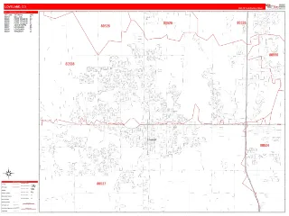 Loveland, CO RedLine style ZIP Code wall map
