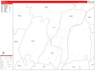 Hamden, CT RedLine style ZIP Code wall map