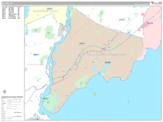 Milford, CT Classic style ZIP Code wall map