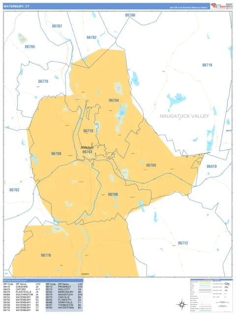 Waterbury, CT city map