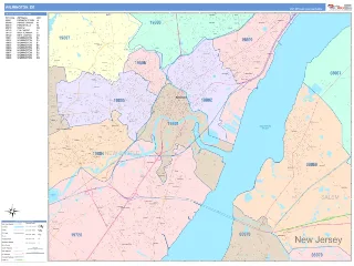 Wilmington, DE ColorCast style ZIP Code wall map